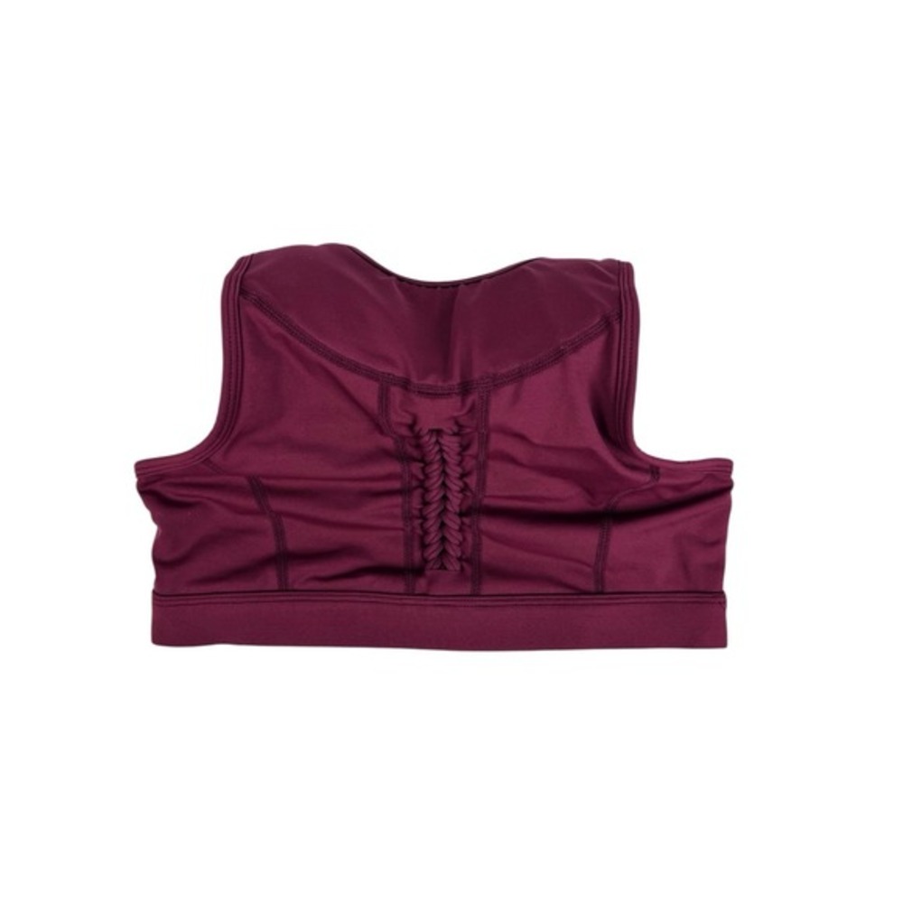 Chestee The Alex Maroon Red Braided Sports Bra Padded Chest Size 6